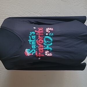 No Boundaries Santa Glitter Shirt L 11-13